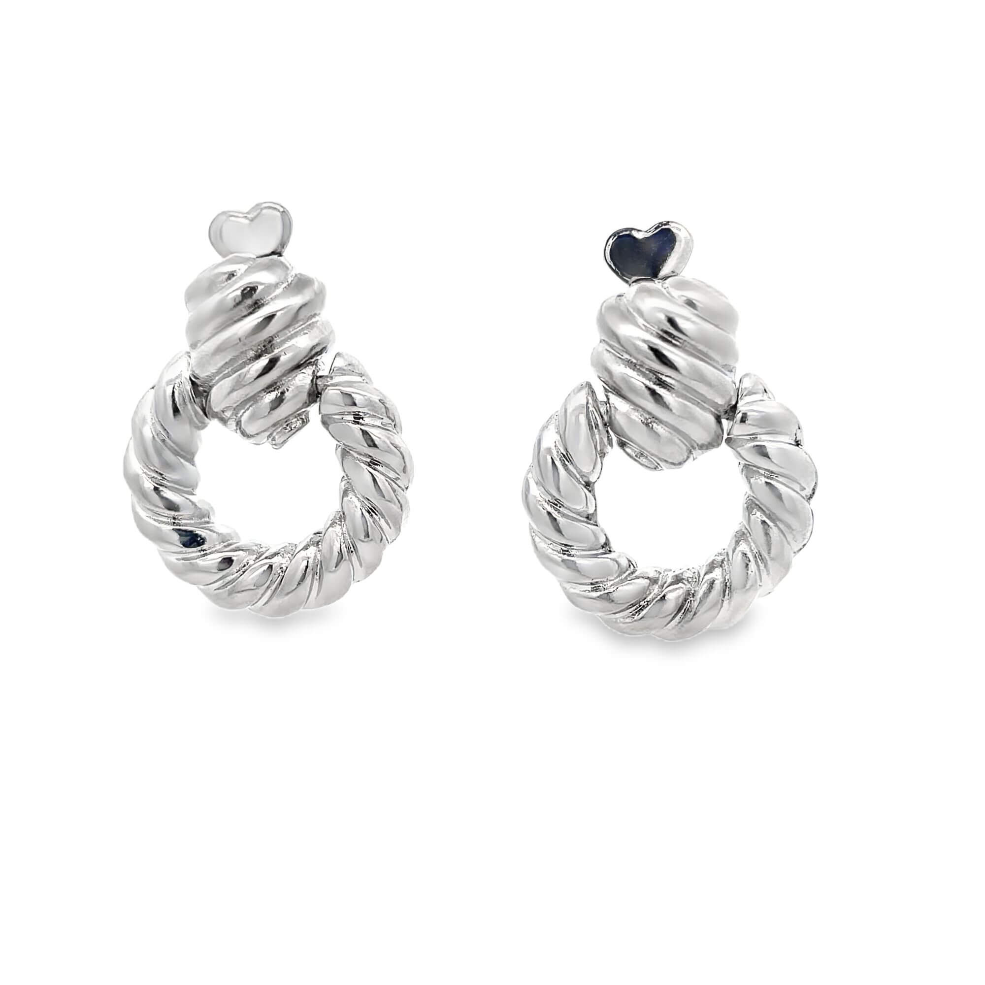 Croissant Textured Donut Dangle Earrings (K30A)-3