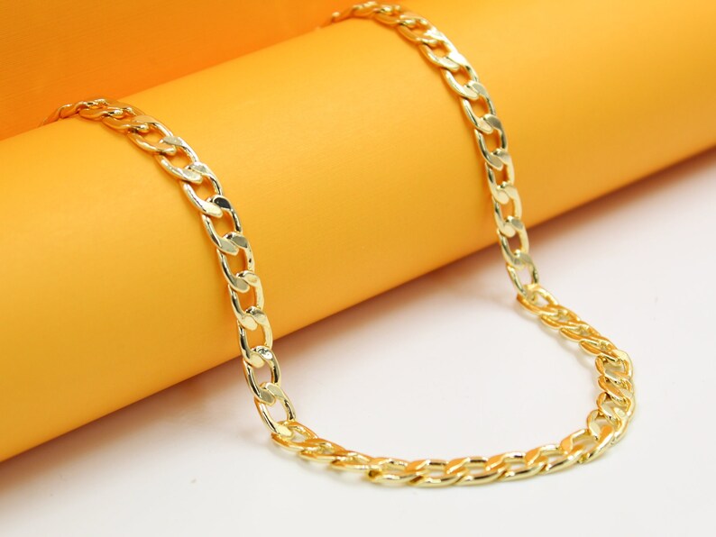 18K Gold Filled Thick Curb Link Bracelet (H62)(I14A)(E147)-1